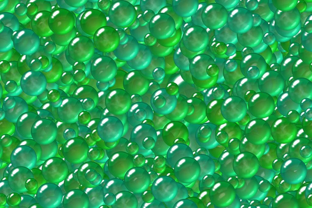 Seamless repeating aquamarine bubbles mix wrapping - Foto, Imagem