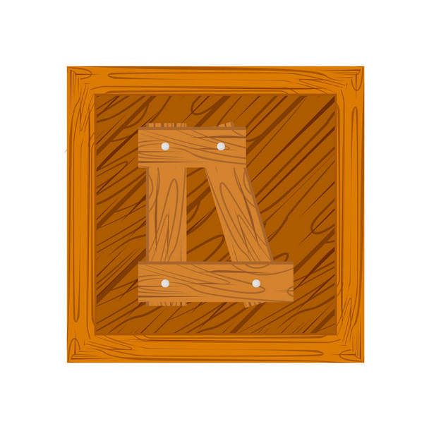 alfabeto de madera letra D
 - Vector, imagen
