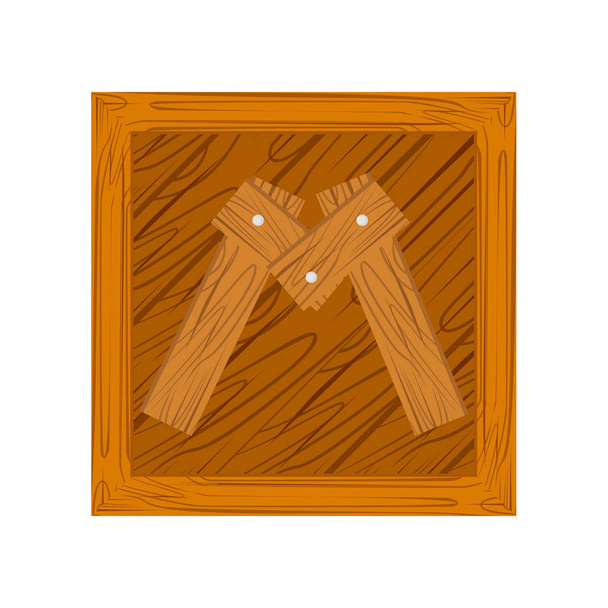 drewniane litery M - Wektor, obraz