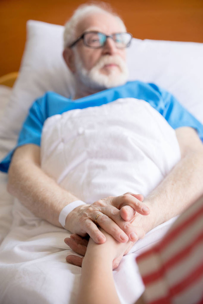 senior patient holding hands  - Photo, Image