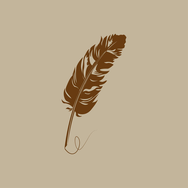 Feather platte pictogram - Vector, afbeelding