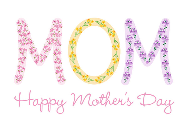 Mothers day card - Vector, imagen