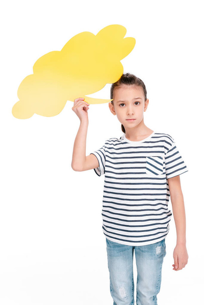 Child holding speech bubble - Фото, изображение