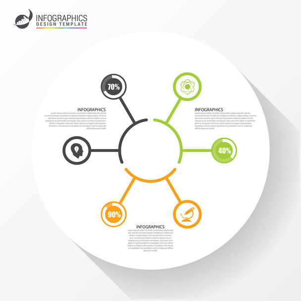 Infographics design template. Business concept with 3 steps - Vecteur, image