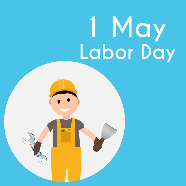 İşçi Bayramı 1 Mayıs Poster. Vektör çizim - Vektör, Görsel