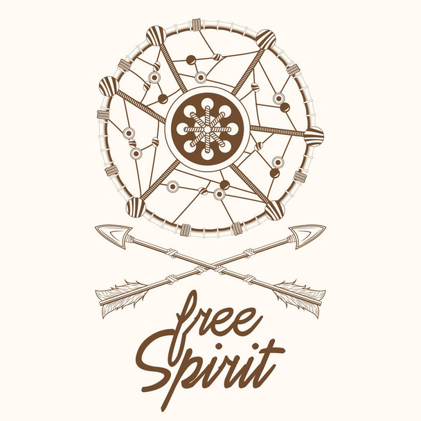 free spirit dream catcher arrow image - Vetor, Imagem