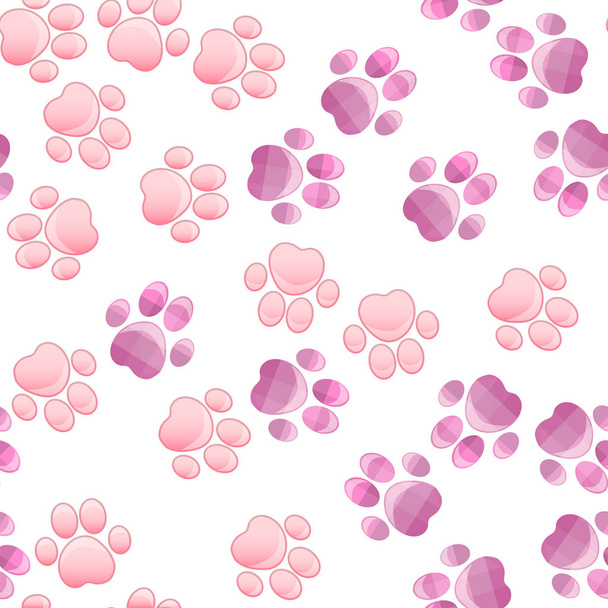 cat and dog paw print with claws - Vector, Image