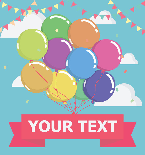 balloon with message on banner, vector illustration - Vector, afbeelding
