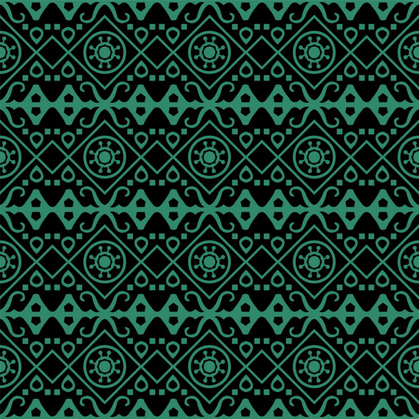Antik zökkenőmentes zöld háttér ellenőrzése kerek aboriginal geometr - Vektor, kép