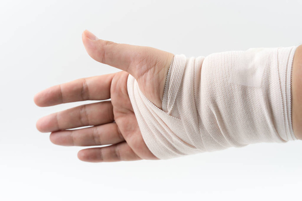 hand bot gebroken van ongeval met arm splint - Foto, afbeelding