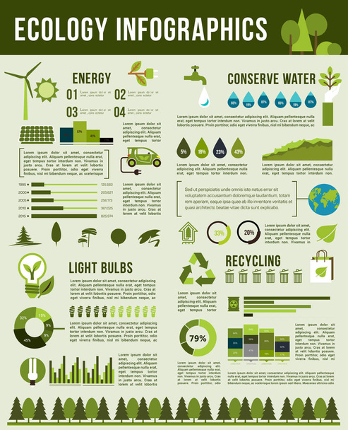 Πρότυπο διάνυσμα infographics φύση οικολογία - Διάνυσμα, εικόνα