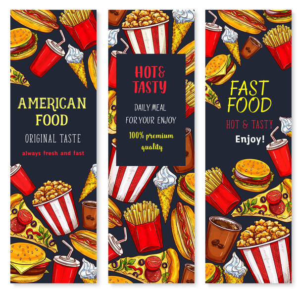 Set di banner vettoriali per ristorante fast food
 - Vettoriali, immagini