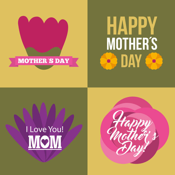 happy mothers day celebration card - Vector, Image
