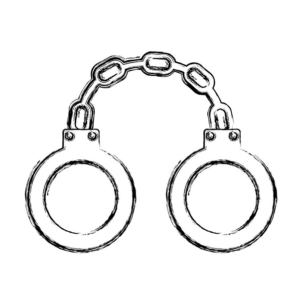 наручники правосудия изолированная икона
 - Вектор,изображение