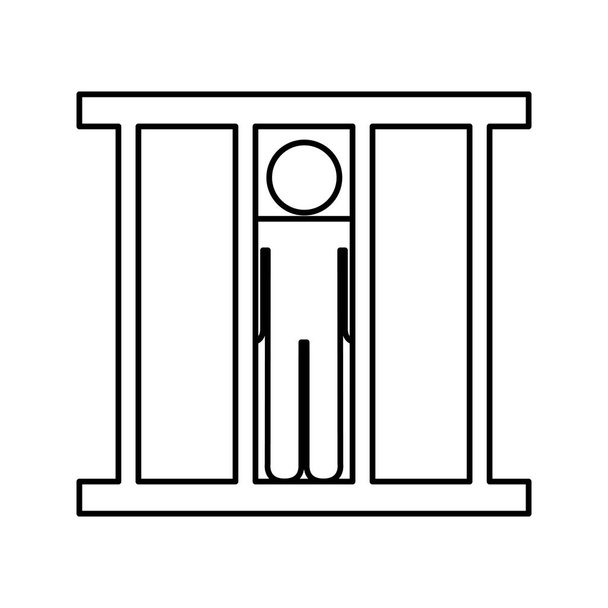 prisoner silhouette isolated icon - Vector, Image