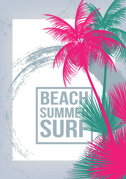 letní beach party flyer šablony - vektorové ilustrace - Vektor, obrázek