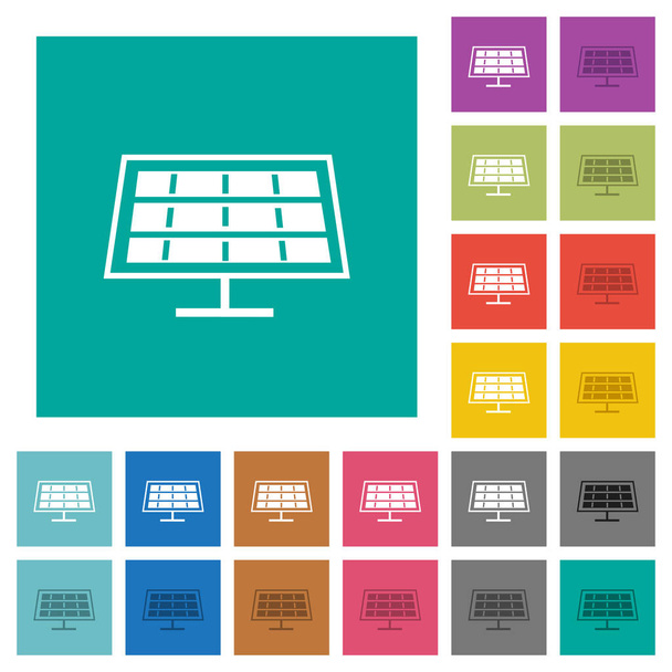 Solární panel náměstí flat multi barevné ikony - Vektor, obrázek