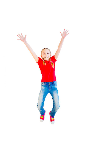 Happy girl jumping - Fotó, kép
