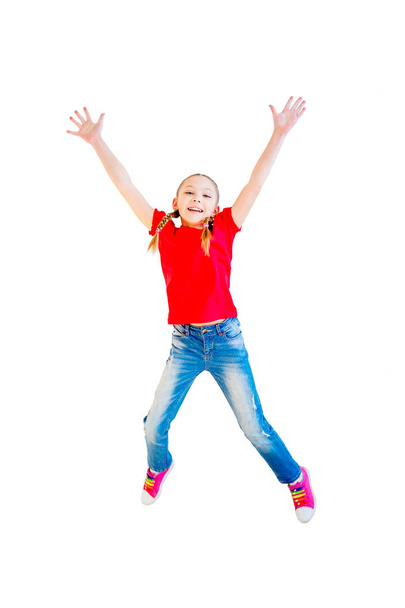 Happy girl jumping - Fotó, kép