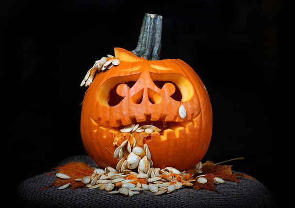 Scary Halloween pumpkin - Photo, Image