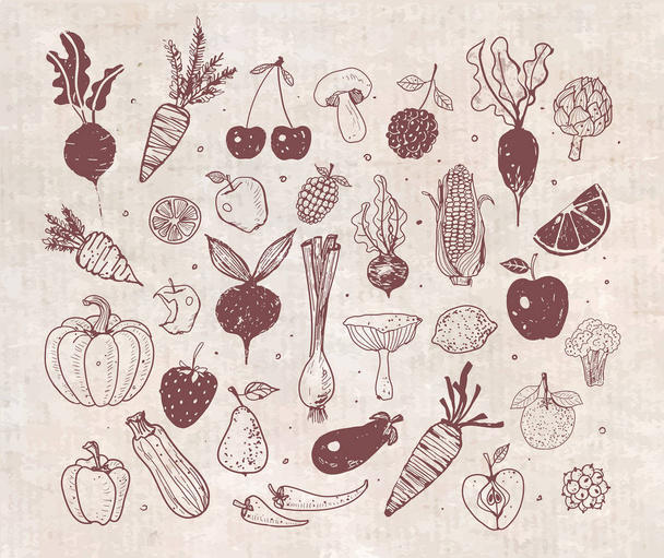 cartão com legumes frescos
 - Vetor, Imagem