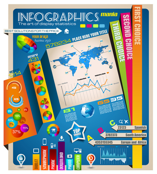 Infographic elements - set of icons for your statistics - Vektori, kuva