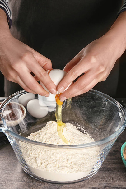 Woman preparing dough for brownies  - Fotografie, Obrázek