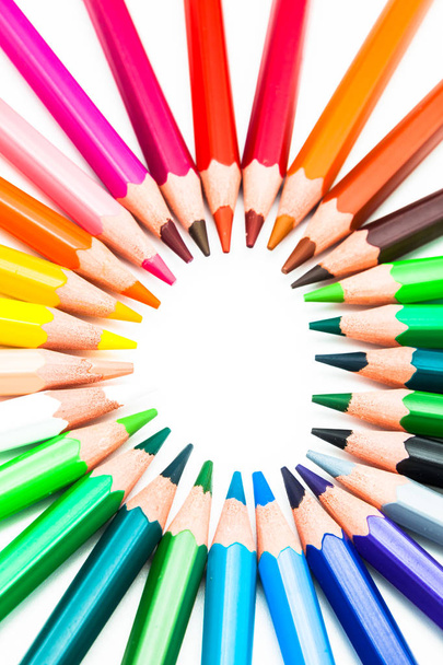 Composition of colored pencils  - Fotoğraf, Görsel