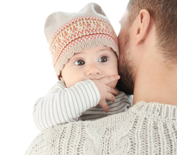 Adorable baby with father - 写真・画像