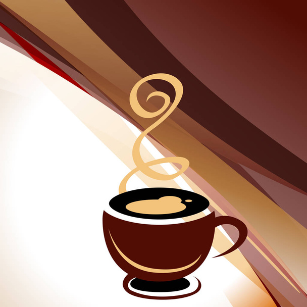 Coffee cup brown on white background - Vector, afbeelding