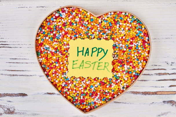 Easter card and sprinkle dots. - Photo, Image