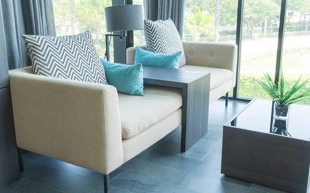 Pillow and Sofa decoration in luxury livingroom interior - Foto, Imagen