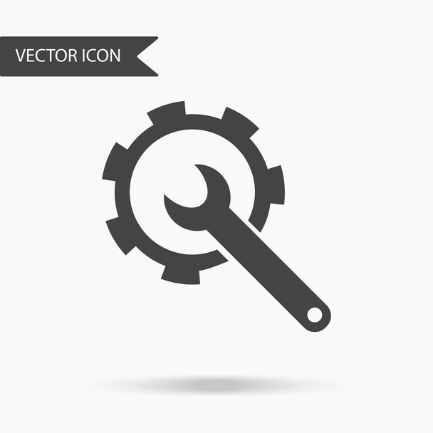 Vector business icon wrench and gear. Icon for for annual reports, charts, presentations, workflow layout, banner, number options, step up options, web design. Contemporary flat design - Vector, Image