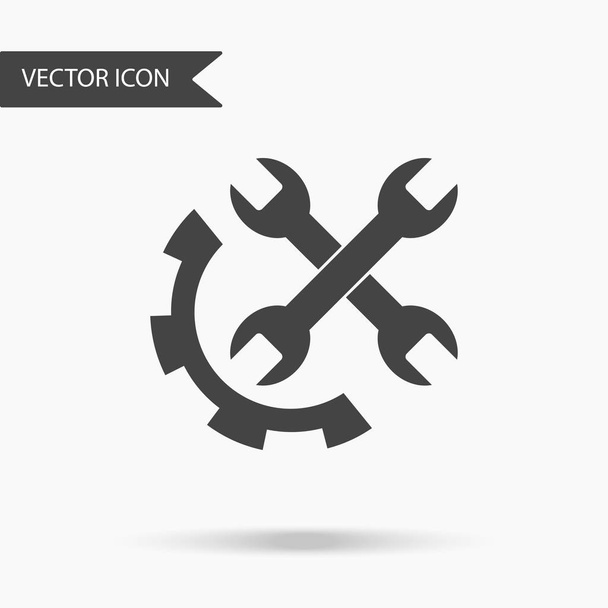 Vector business icon two wrench and gear. Icon for for annual reports, charts, presentations, workflow layout, banner, number options, step up options, web design. Contemporary flat design - Vector, Image