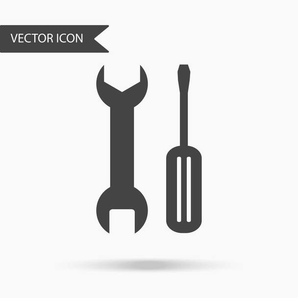 Vector business icon wrench and screwdriver. Icon for for annual reports, charts, presentations, workflow layout, banner, number options, step up options, web design. Contemporary flat design - Vector, Image