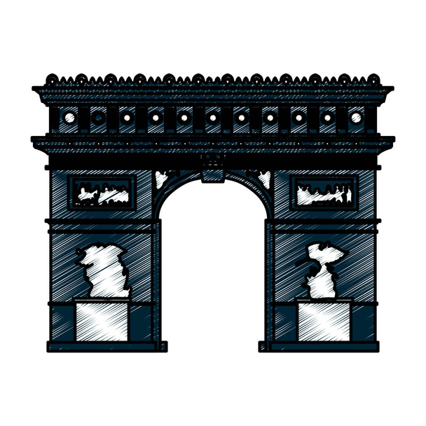 Vítězný oblouk v Paříži - Vektor, obrázek