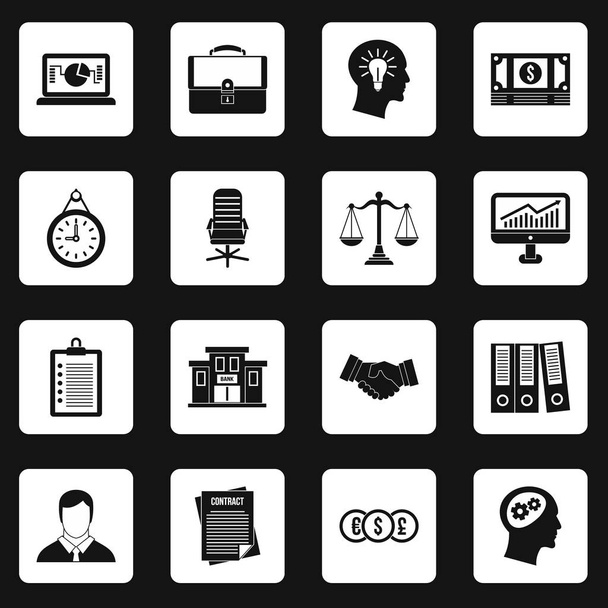 Banking icons set squares vector - Διάνυσμα, εικόνα
