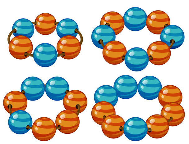 Круглий бісер в синьо-оранжевому кольорі
 - Вектор, зображення