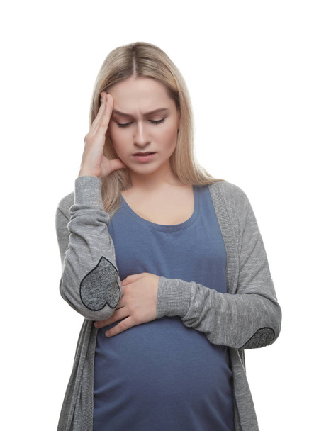 Pregnant woman suffering from headache  - Foto, Imagem
