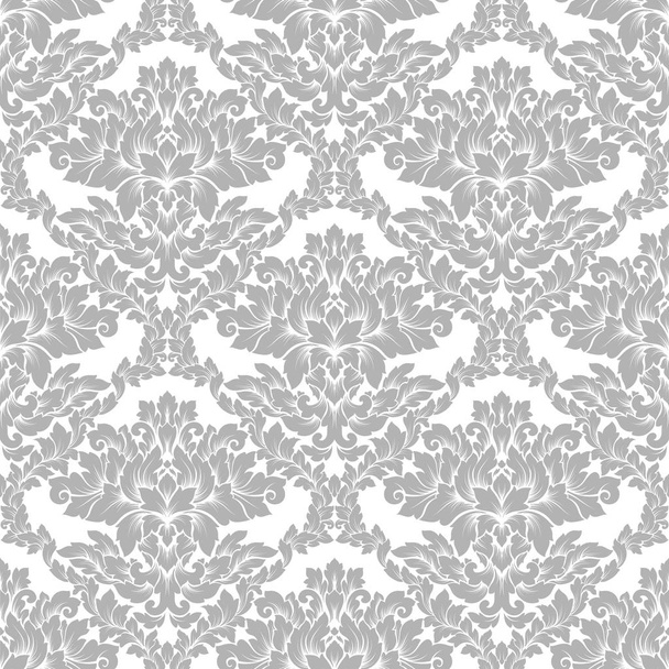 Damask seamless pattern intricate design. Luxury royal ornament, victorian texture for wallpapers, textile, wrapping. Exquisite floral baroque lacy flourish. - Vector, Image