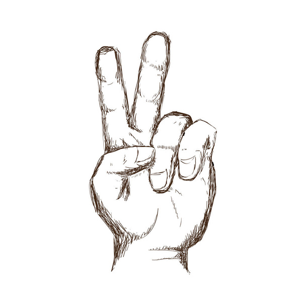 Ręka symbol numeryczny - Wektor, obraz