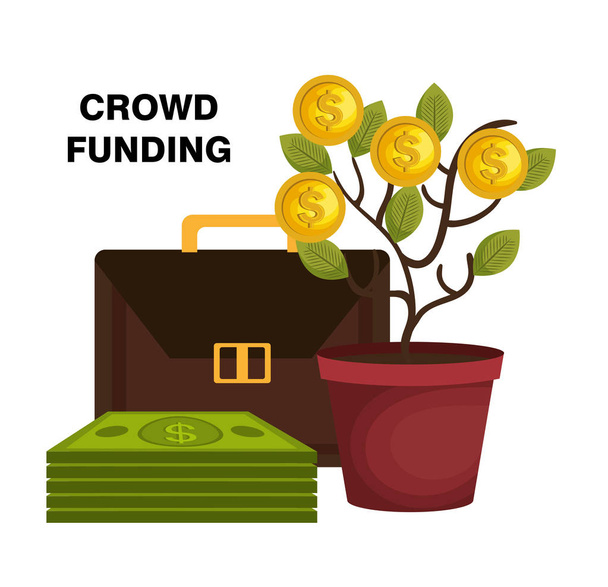 crowdfunding besparingen concept pictogram - Vector, afbeelding