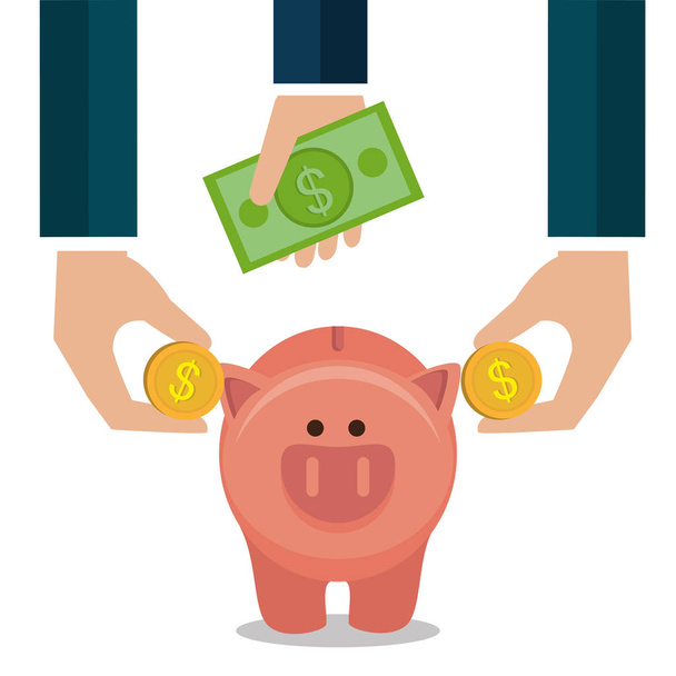crowdfunding savings concept icon - Vector, Image