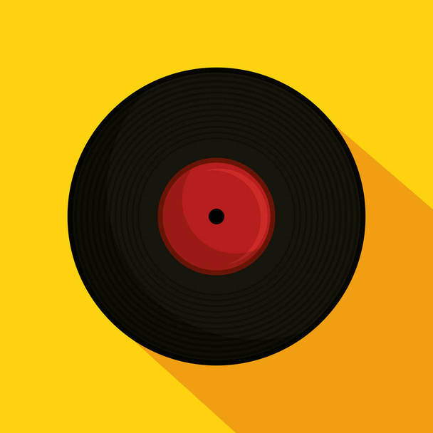 vinyl retro muziek pictogram - Vector, afbeelding