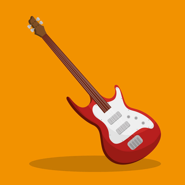 guitar electric instrument isolated icon - Vector, Image