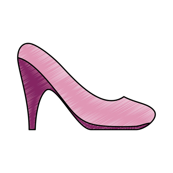 Woman heel footwear - Vector, afbeelding