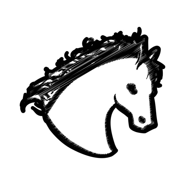 馬の頭部のシルエット - ベクター画像