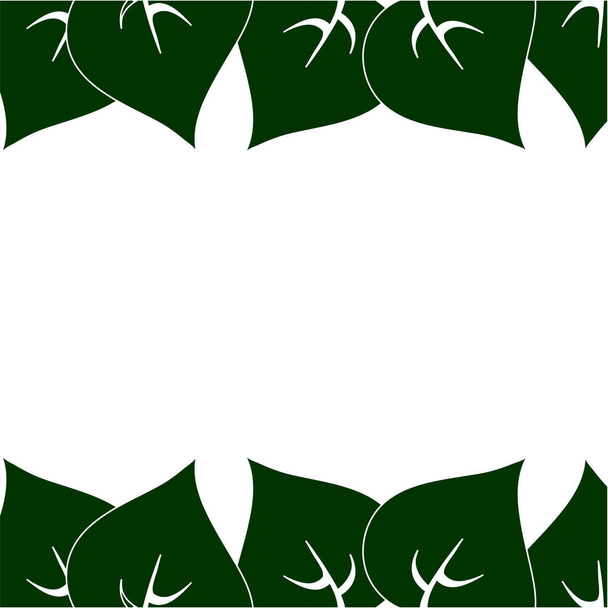 frame of green leaves - Vector, imagen