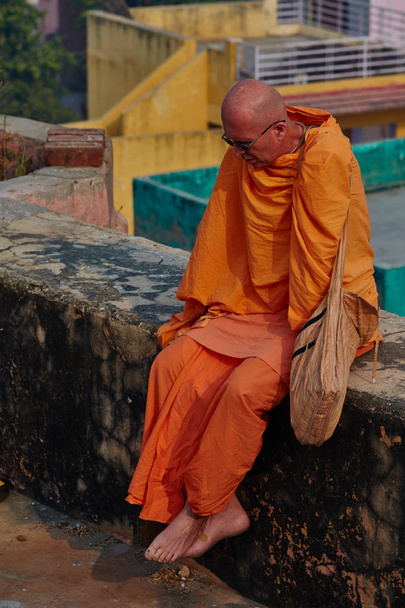 Vrindavan, 22 Οκτωβρίου 2016: Ρωσική Hare Krishna μοναχός, σε Vrinda - Φωτογραφία, εικόνα