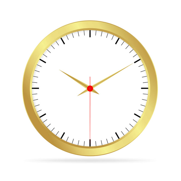 Reloj de oro con esfera blanca
 - Vector, Imagen